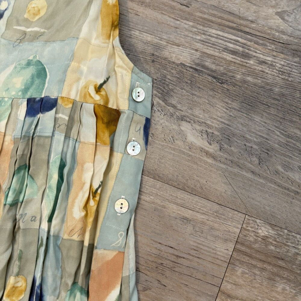 Vintage Fruit Print Overall Apron Midi Dress - Picture 4 of 9